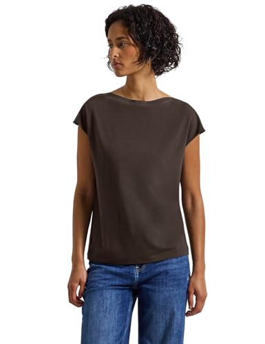 Street One Damen 3222957 U-Boot Shirt mit Rippdetail, deep Roast Brown, 40 von Street One