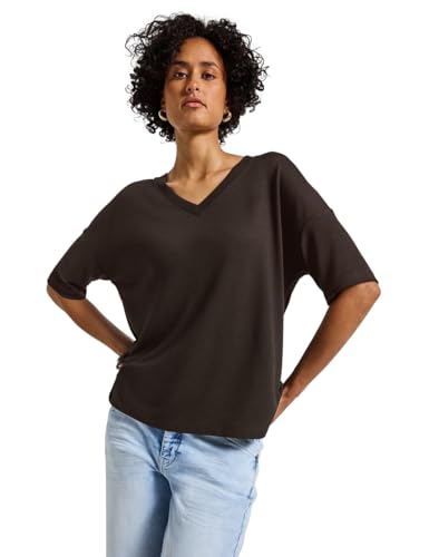 Street One Damen 3225530 Strick-Look V-Neck T-Shirt, deep Roast Brown, 38 Street One Damen 3225530 Strick-Look V-Neck T-Shirt, deep Roast Brown, 38 von Street One