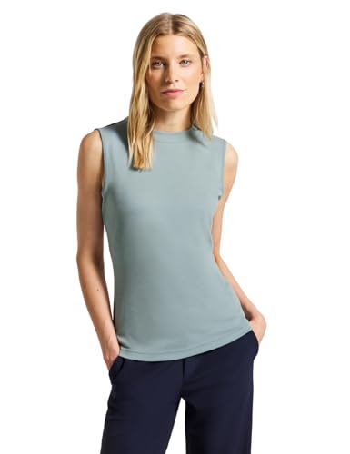 Street One Damen 3227355 Silk-Look Rippstruktur-Top, Arona Blue, 42 von Street One