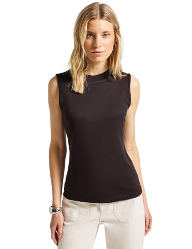 Street One Damen 3227355 Silk-Look Rippstruktur-Top, deep Roast Brown, 40 von Street One
