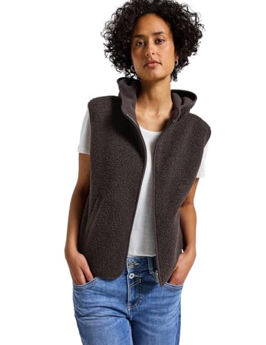 Street One Damen 3227377 Teddy Weste mit Kapuze, deep Roast Brown, 42 Street One Damen 3227377 Teddy Weste mit Kapuze, deep Roast Brown, 42 von Street One