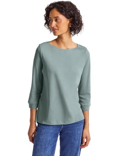 Street One Damen 3227440 Basic U-Boot Shirt, Arona Blue, 46 von Street One
