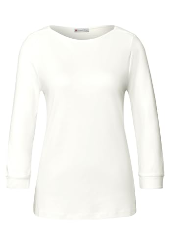 Street One Damen 3227440 Basic U-Boot Shirt, Off White, 42 von Street One