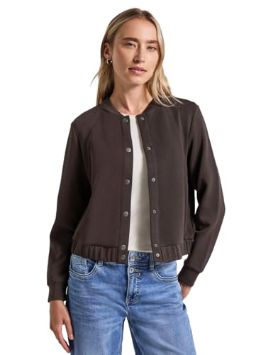 Street One Damen 3227575 Silk-Look Jacke, deep Roast Brown, 36 von Street One