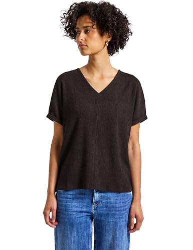 Street One Damen 3227651 Strukturmix Shirt, deep Roast Brown, 44 von Street One