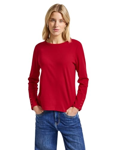 Street One Damen 3227711 Shirt mit Rippstruktur, Racing red, 38 von Street One