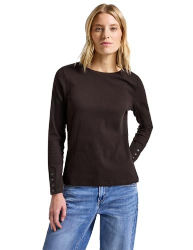 Street One Damen 3227711 Shirt mit Rippstruktur, deep Roast Brown, 42 von Street One