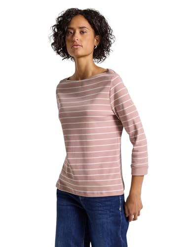 Street One Damen 3227723 Gestreiftes Basic Shirt, Faded Rose, 38 Street One Damen 3227723 Gestreiftes Basic Shirt, Faded Rose, 38 von Street One
