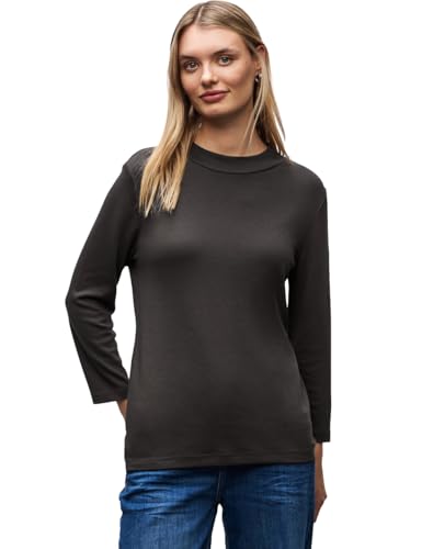 Street One Damen 3227869 Basic Turtleneck Shirt, Darkest Brown, 42 von Street One