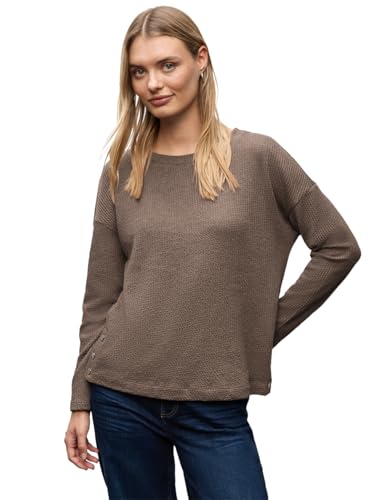 Street One Damen 3227976 Strukturshirt mit Knöpfen, Silk Brown Mel, 46 von Street One