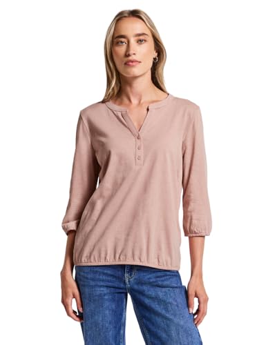 Street One Damen 3228115 Split Neck Jersey-Shirt, Faded Rose, 38 Street One Damen 3228115 Split Neck Jersey-Shirt, Faded Rose, 38 von Street One