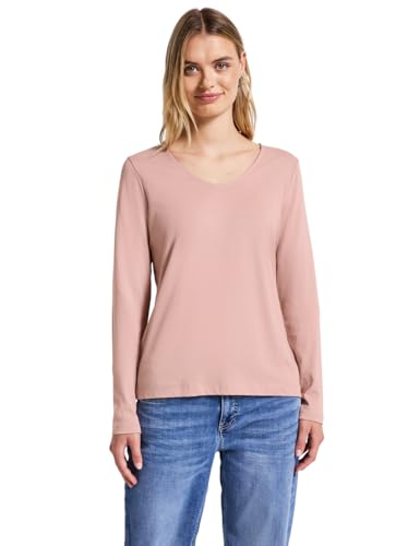 Street One Damen 3228116 Langarmshirt in Unifarbe, Faded Rose, 44 von Street One
