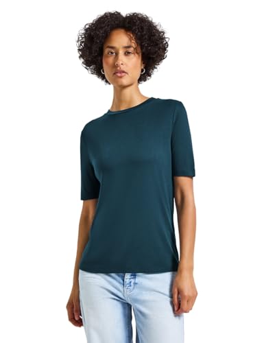 Street One Damen 3228125 Basic Shirt mit Turtleneck, Tide Blue, 42 von Street One
