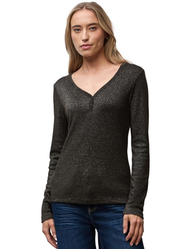 Street One Damen 3228151 Glitzerndes Langarmshirt, Darkest Brown, 42 Street One Damen 3228151 Glitzerndes Langarmshirt, Darkest Brown, 42 von Street One