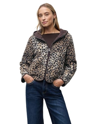 Street One Damen 3228255 Teddy-Jacke mit Leo-Muster, Sanded beige, 36 von Street One