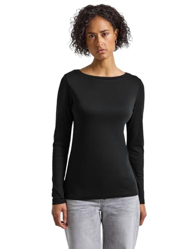Street One Damen 3228383 Basic Langarmshirt, Black, 42 von Street One