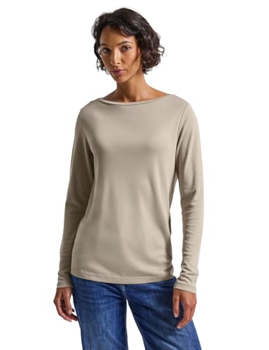 Street One Damen 3228383 Basic Langarmshirt, Morning beige, 34 von Street One