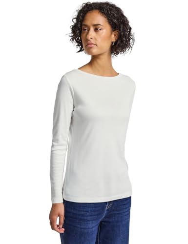 Street One Damen 3228383 Basic Langarmshirt, Off White, 42 von Street One