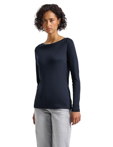 Street One Damen 3228383 Basic Langarmshirt, deep Blue, 42 von Street One