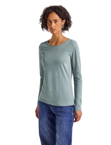 Street One Damen 3228387 Basic Langarmshirt, Arona Blue, 40 von Street One