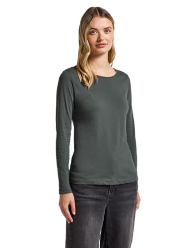 Street One Damen 3228387 Basic Langarmshirt, Balsam Green, 40 von Street One