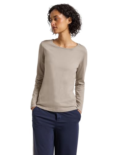 Street One Damen 3228387 Basic Langarmshirt, Morning beige, 42 von Street One