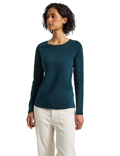 Street One Damen 3228387 Basic Langarmshirt, Tide Blue, 42 von Street One