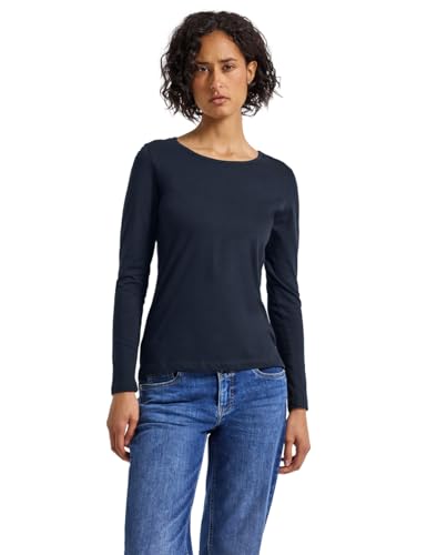 Street One Damen 3228387 Basic Langarmshirt, deep Blue, 34 von Street One