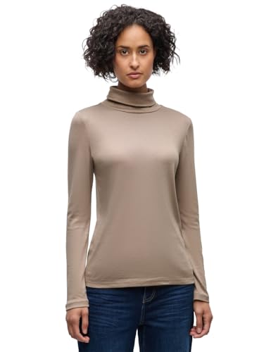 Street One Damen 3228395 Basic Rollkragen-Shirt, bark Brown, 42 von Street One
