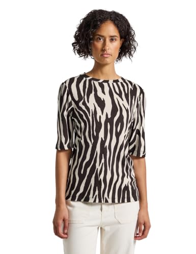 Street One Damen 3228408 Basic T-Shirt mit Raffung, deep Roast Brown, 40 von Street One