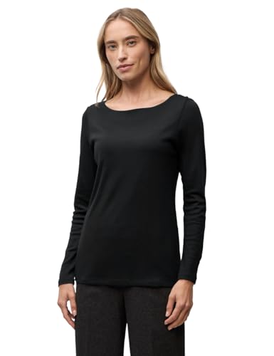 Street One Damen 3228737 Basic Langarmshirt, Black, 46 von Street One