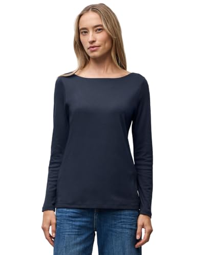 Street One Damen 3228737 Basic Langarmshirt, deep Blue, 42 von Street One