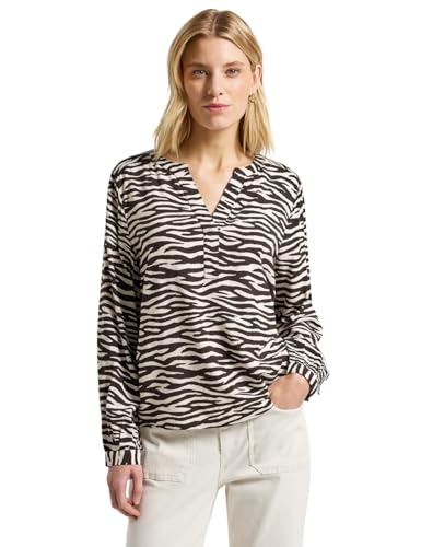 Street One Damen 3412077 Tunika mit Zebra Print, deep Roast Brown, 36 von Street One