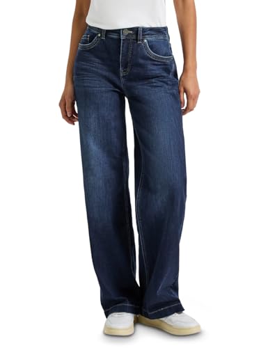 Street One Damen 3715674 Wide Leg Jeans, deep Indigo Soft Washed, 28 W/30 L von Street One