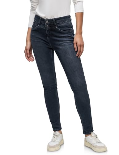 Street One Damen 3716412 Slim Fit Jeans, Blue Black Washed, 34W x 30L von Street One