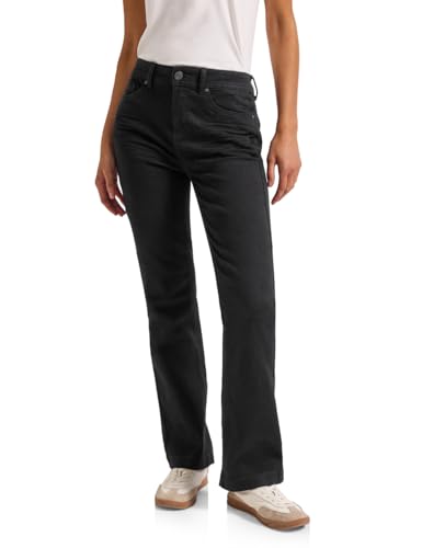 Street One Damen 3716435 Bootcut Jeans, Black clean Washed, 29W x 30L von Street One
