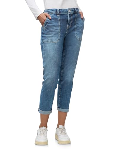 Street One Damen 3716641 Jeans mit Destroyed Details, Medium Blue Destroy Washed, 33W x 28L von Street One
