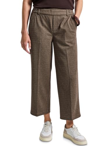 Street One Damen 3716754 Gemusterte Straight Leg Hose, bark Brown, 44W x 26L von Street One