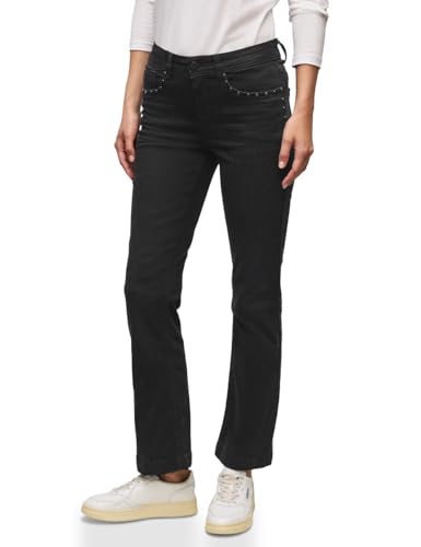 Street One Damen 3717196 Bootcut Jeans mit Nieten, Black Washed, 31W x 30L von Street One