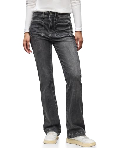Street One Damen 3717220 Bootcut Jeans, Black Washed, 32W x 30L von Street One