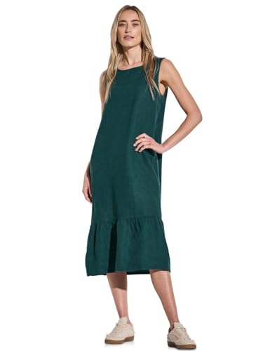 Street One Damen A144343 Volant-Kleid aus Leinen, Dark Garden Green, 34 von Street One