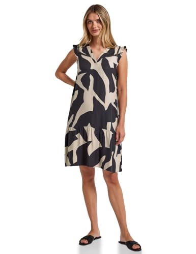 Street One Damen A144500 Gemustertes Tunika-Kleid, Whale Tail Grey, 38 von Street One