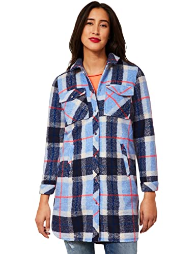 STREET ONE Damen A211618 Karierter Mantel, Light Stormy Blue, 42 von Street One