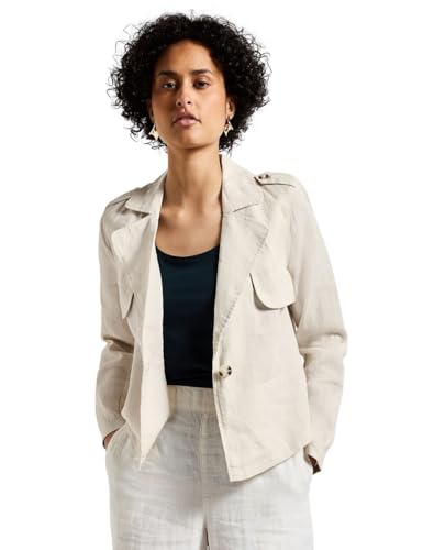 Street One Damen A212491 Kurzer Trenchcoat aus Leinen, Moonstone Sand, 42 Street One Damen A212491 Kurzer Trenchcoat aus Leinen, Moonstone Sand, 42 von Street One