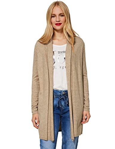 STREET ONE Damen A253469 Longcardigan, Buff Sand Melange, 38 von Street One