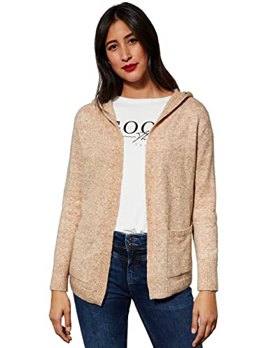 Street One Damen A253505 Cardigan Hoodie, Buff Sand Melange, 42 von Street One