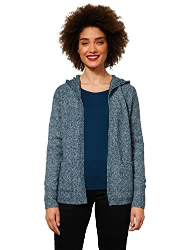 STREET ONE Damen A253505 Cardigan Hoodie, deep Teal Melange, 42 von Street One