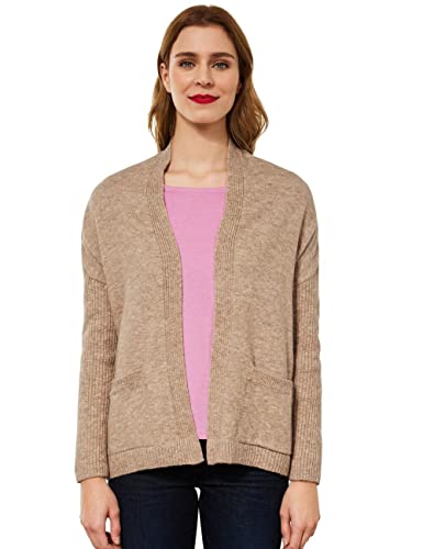 STREET ONE Damen A253506 Strickjacke, Buff Sand Melange, 36 von Street One