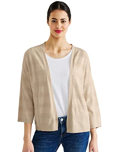 Street One Damen Strukturcardigan A253591, Light Smooth Sand Melange, 38 von Street One