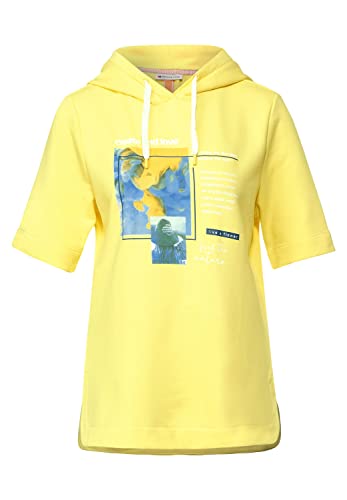 STREET ONE Damen A301864 Hoodie Kurzarm Pullover, Merry Yellow, 40 von Street One